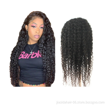 30 Inch 32Inch Indian Virgin Human Hair Wigs,Brazilian Peruvian Curly Wave 4X4 Cuticle Aligned Lace Closure Wig